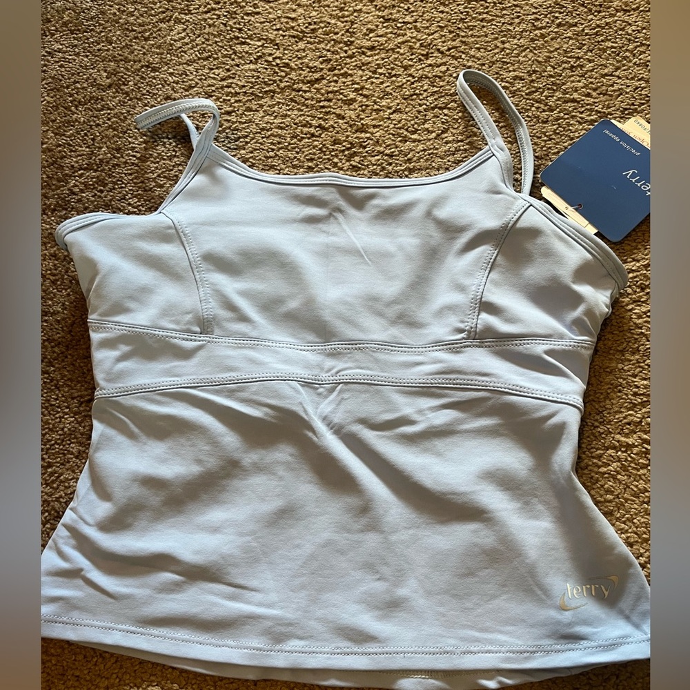 Presta Tank by Terry Precision Cycling Apparel Back Pockets Light Blue Medium